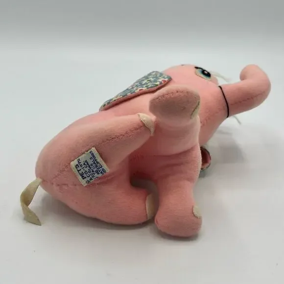 Vintage 70s Dream Pets R.Dakin & Co Dream Pets Pink Elephant Plush Flower Ears - Picture 5 of 11